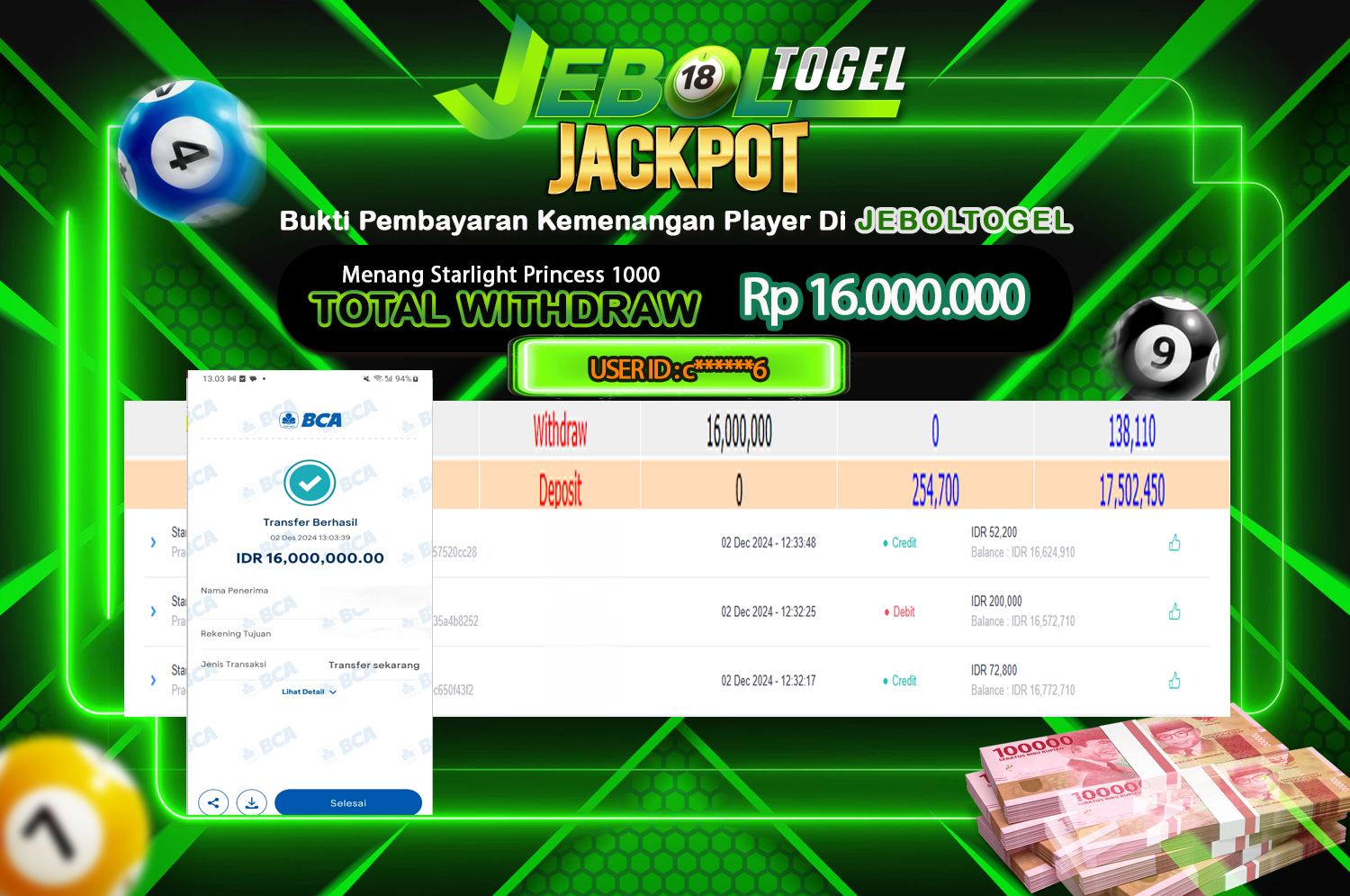 Bukti JP ( 2 Desember 2024 ) Lunas 16,000.000, -
