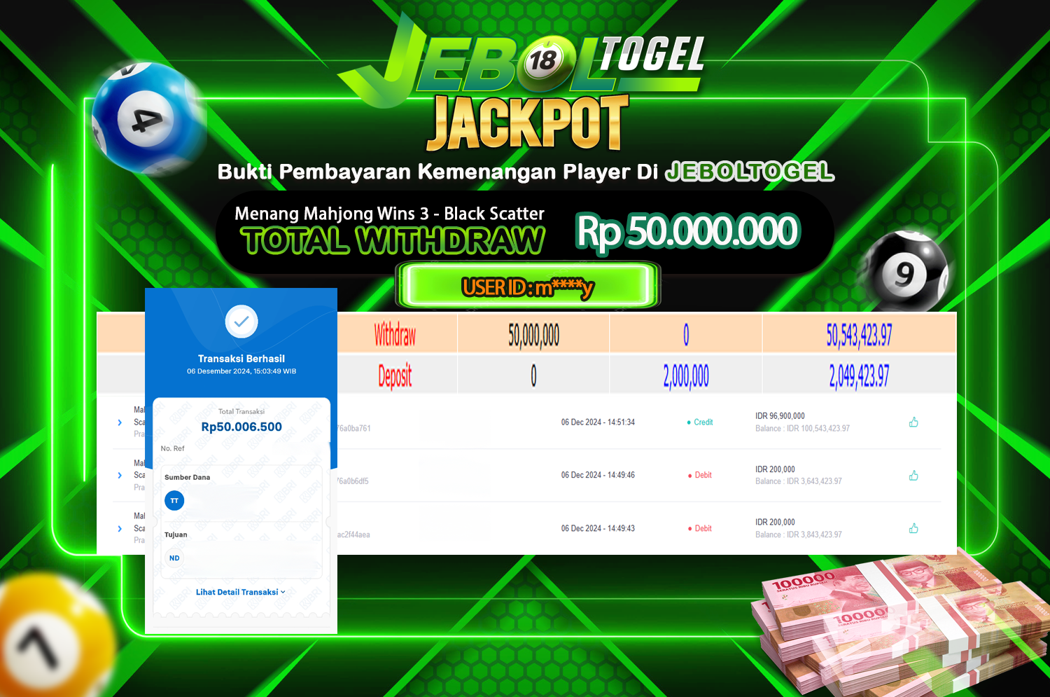 Bukti JP ( 6 Desember 2024 ) Lunas 50,000.000, -
