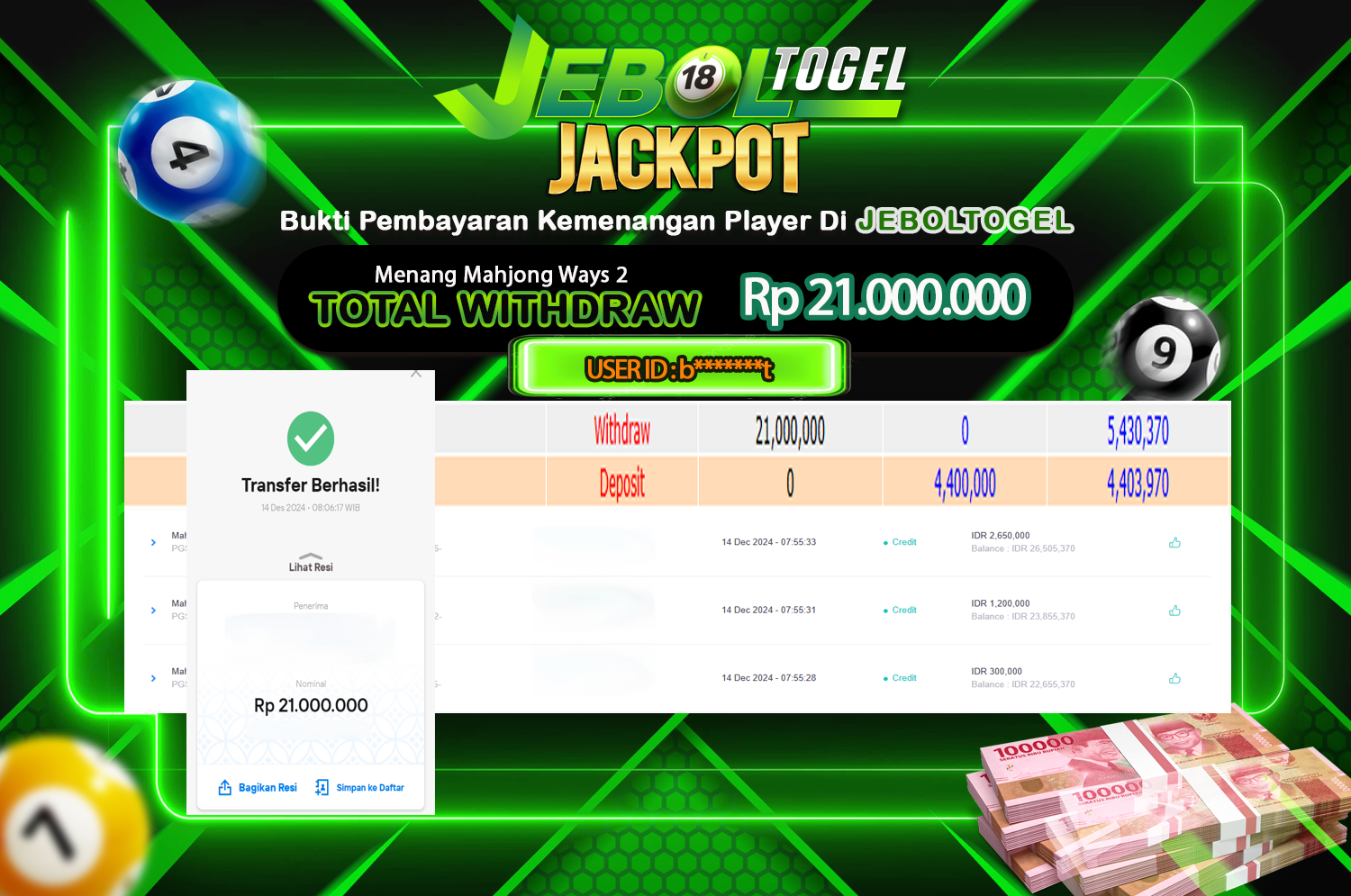 Bukti JP ( 14 Desember 2024 ) Lunas 21,000.000, -