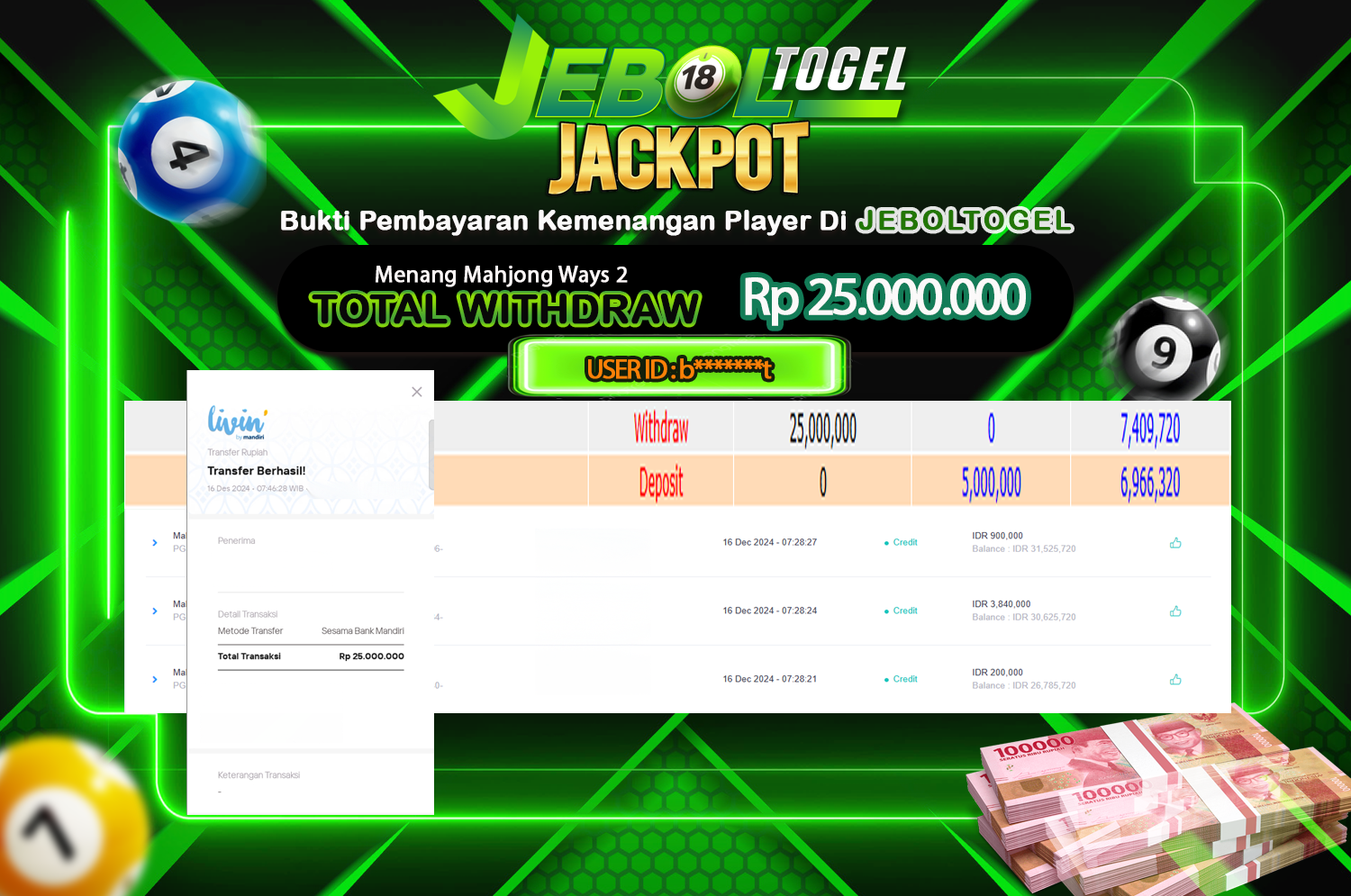 Bukti JP ( 16 Desember 2024 ) Lunas 25,000.000, -