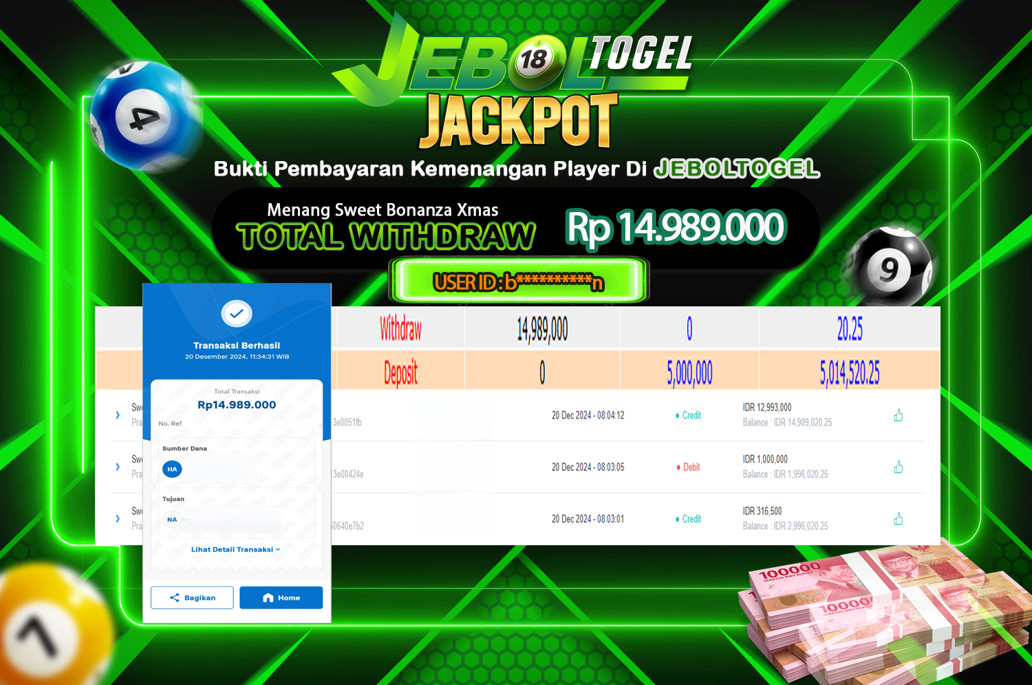 Bukti JP ( 20 Desember 2024 ) Lunas 14,989.000, -