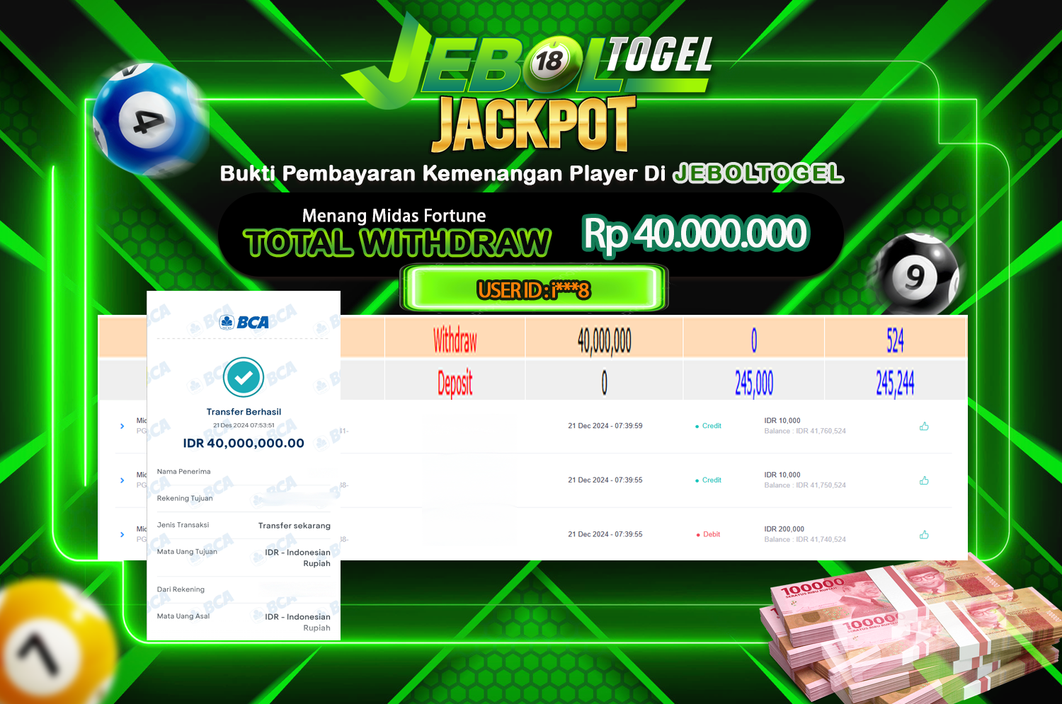 Bukti JP ( 21 Desember 2024 ) Lunas 40,000.000, -