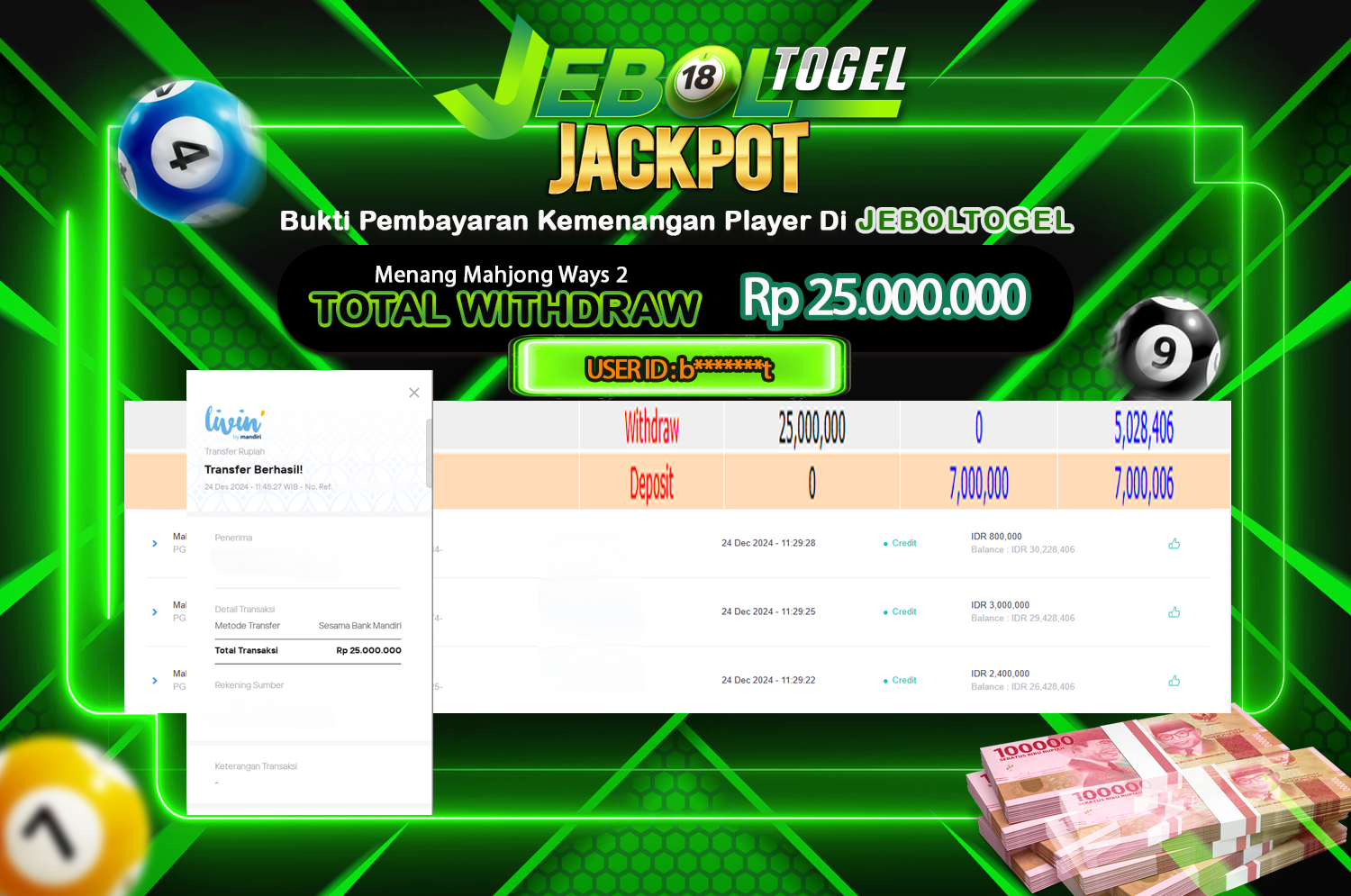 Bukti JP ( 24 Desember 2024 ) Lunas 25,000.000, -
