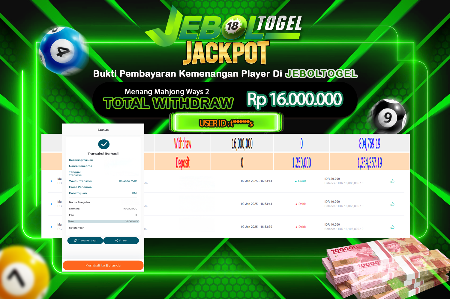 Bukti JP ( 2 Januari 2025 ) Lunas 16,000.000, -