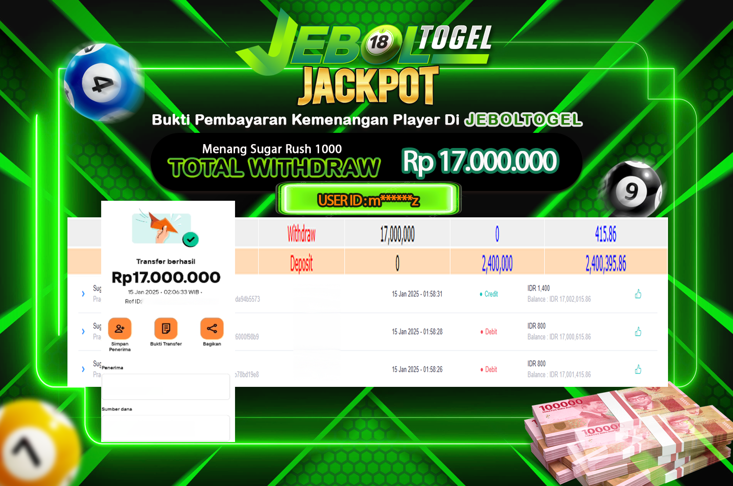 Bukti JP ( 15 Januari 2025 ) Lunas 17,000.000, -